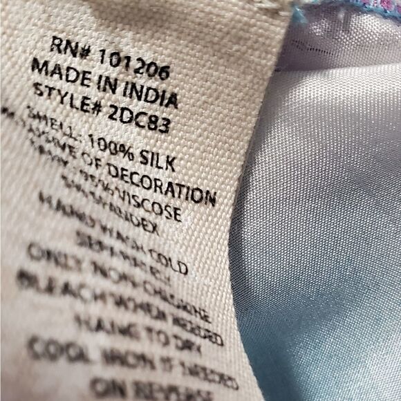 Soft Surroundings Curacao Tie Dye 100% Silk Tunic Top - Picture 6 of 6